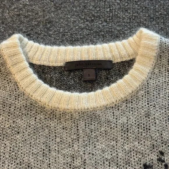 John Varvatos Collection Sterling Heartbeat Mohair Merino Blend Sweater S Knit - Picture 4 of 7